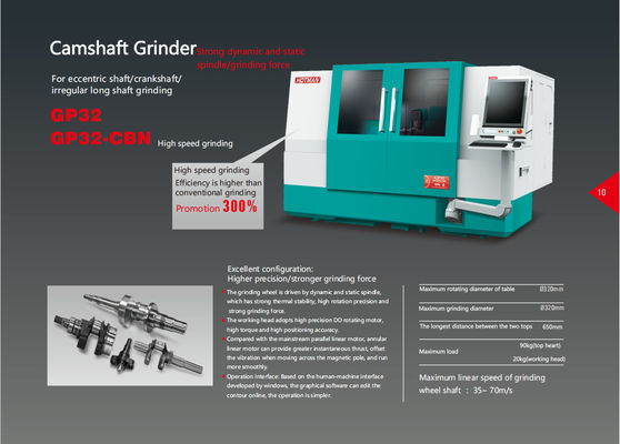CNC Cam Grinder, GP32-CBN Camshaft Grinding Machine untuk mesin diesel paduan keras, sepeda motor, pompa Camshaft
