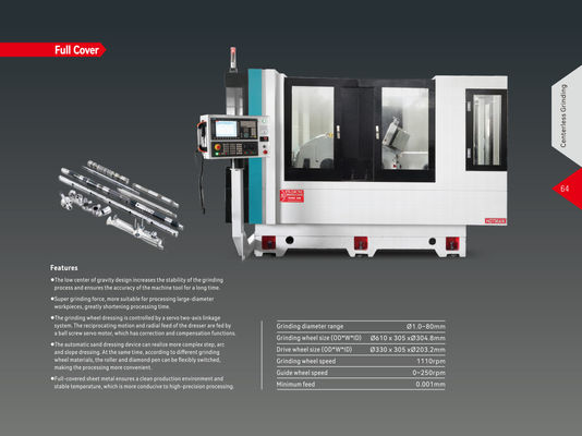 High Precision CNC Centerless Grinder Super Strong Grinding Force Form Grinding Untuk Paduan Hard FX-24CNC