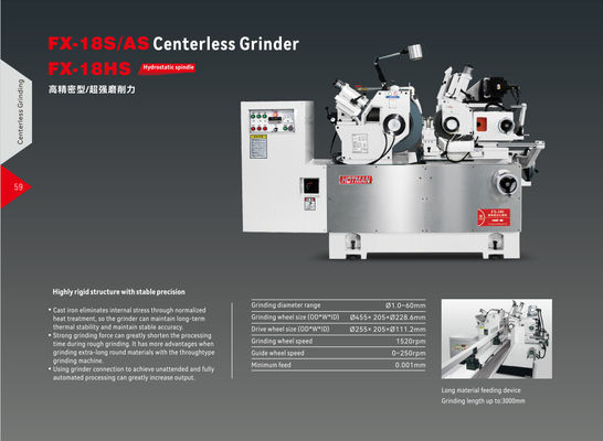Sistem CNC Siemens 828D Centerless Grinding Machine dengan Sistem Sirkuit Fuji Jepang dan 2-15KW Grinding Wheel Motor Power