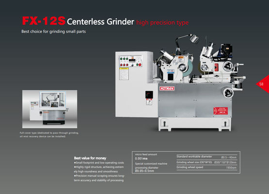 Precision Centerless Grinding Machine dengan Sistem Oil Circulating Lubricating Otomatis dan Diameter Roda Grinding 300mm